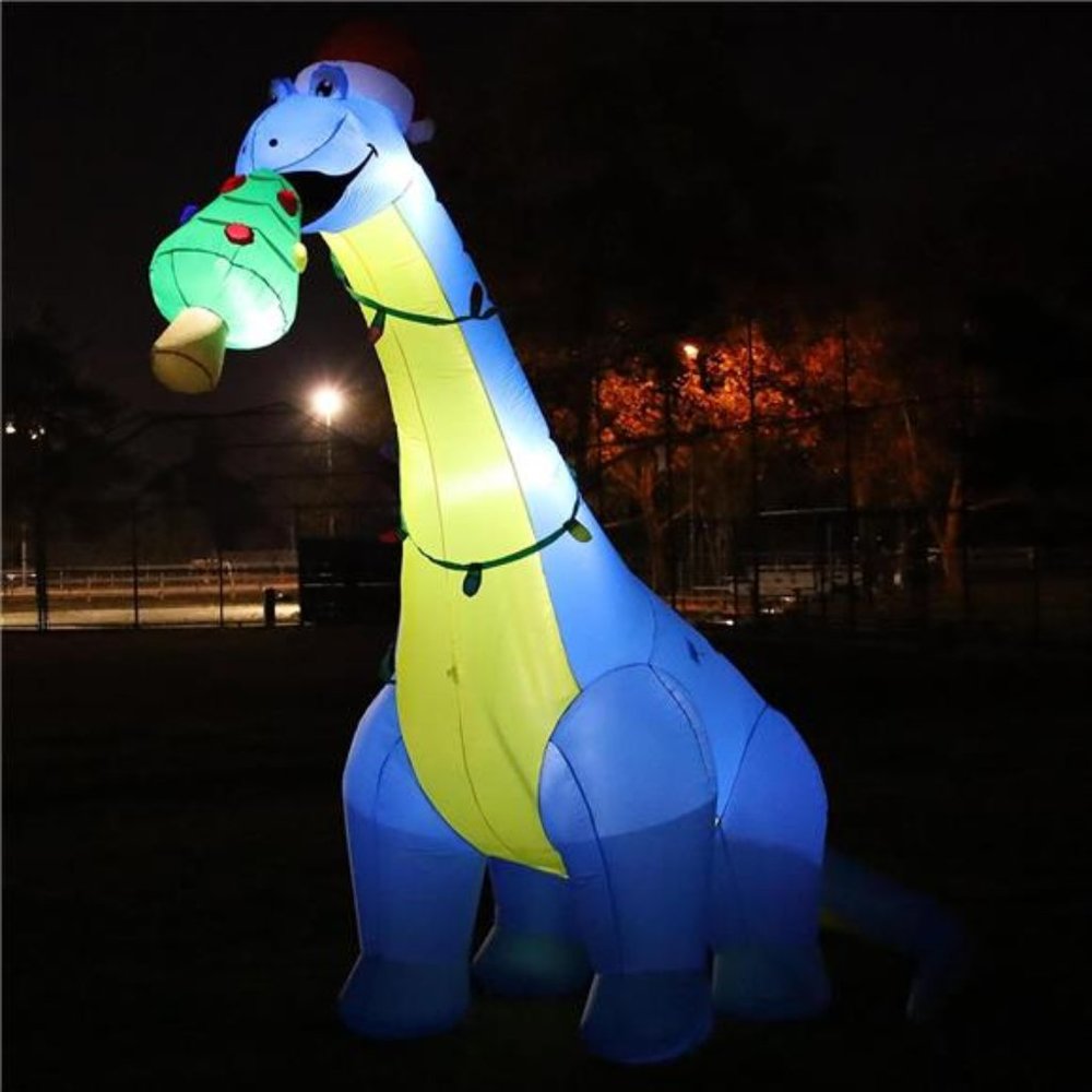 10ft Christmas Inflatable Decor Blow Up Dinosaur Christmas Tree - Picture 2 of 6